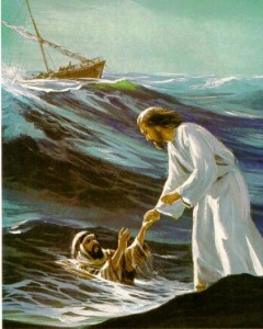 Jesús y Pedro sobre las aguas
