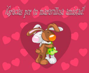 tarjeta de conejos para el día del amor y la amistad